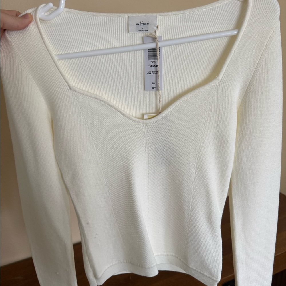 Wilfred Light Birch Ribbed Knit Top